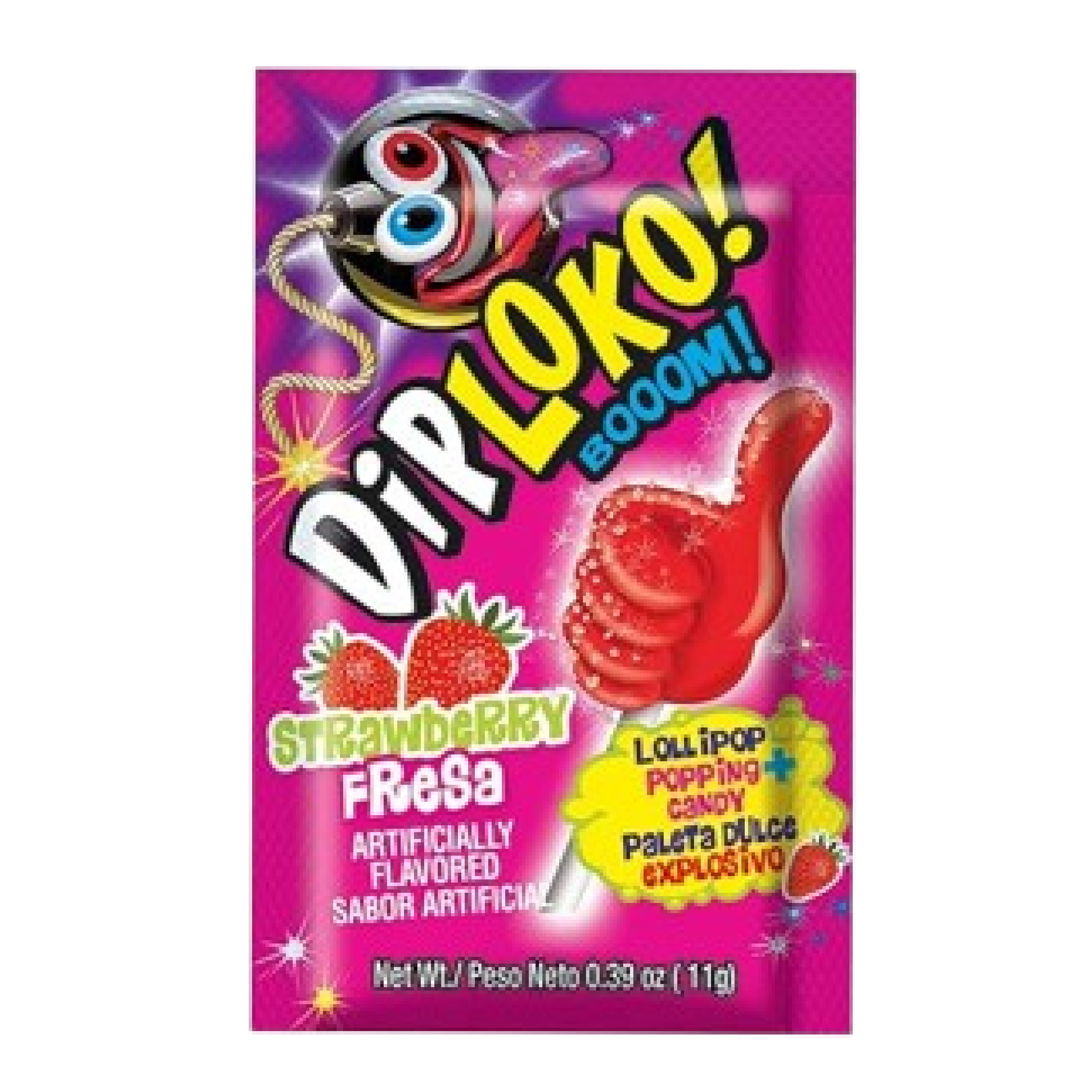 DipLoko Booom! Strawberry Popping Candy .39oz