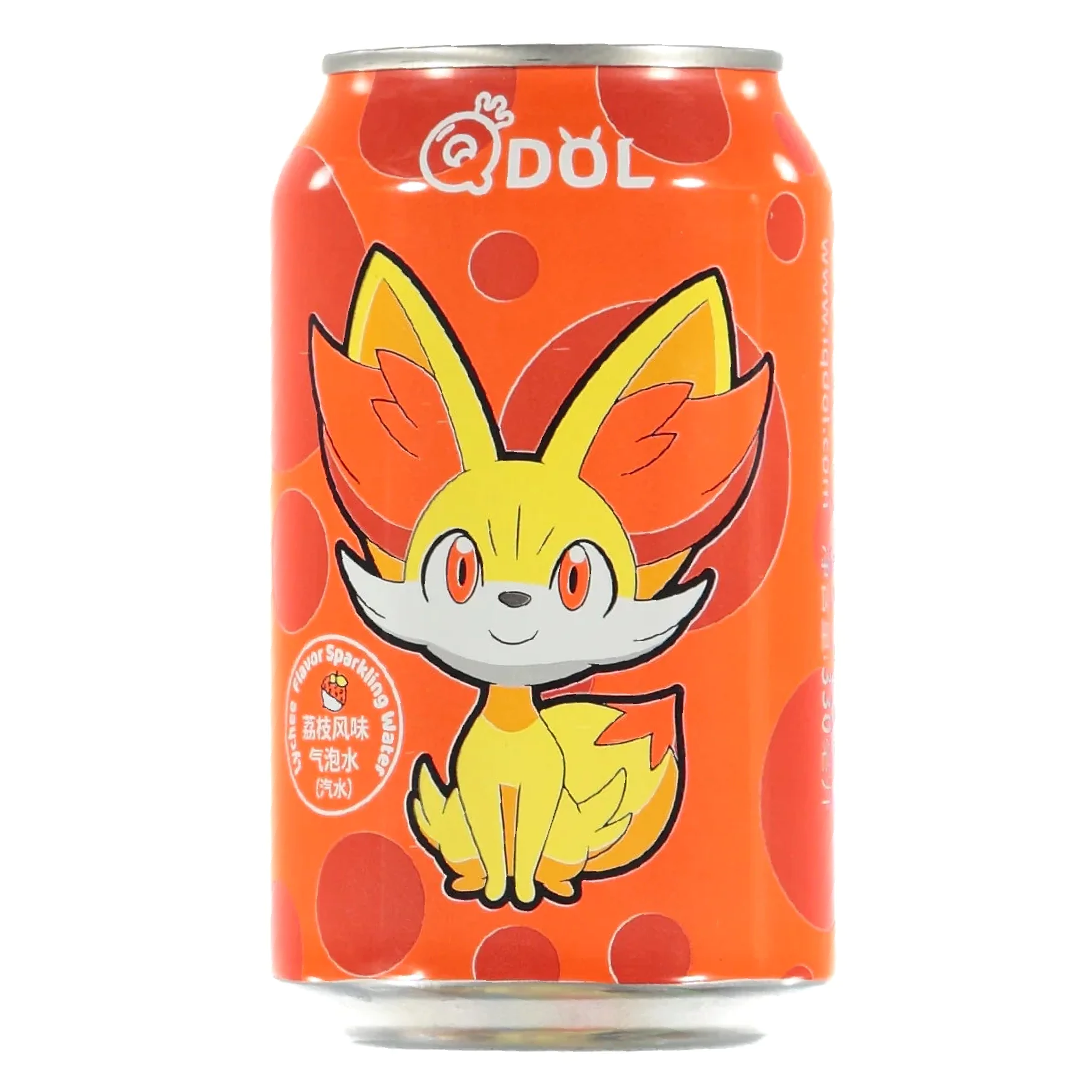 Qdol Pokemon Fennekin Lychee Flavor Sparkling Water 330ml