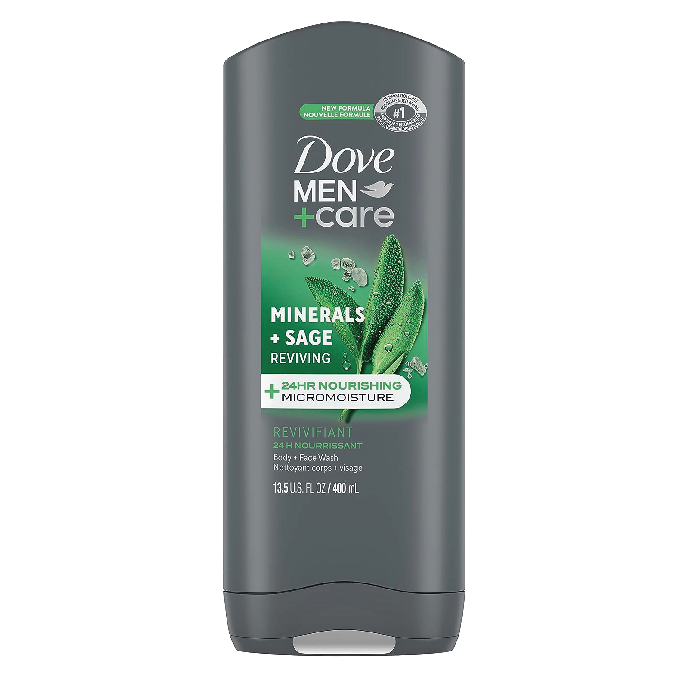 Dove Men Care Minerals + Sage Reviving Body & Face Wash 400ml