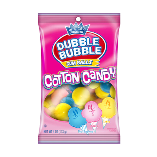 Dubble Bubble Cotton Candy Gum Balls Peg Bag 4oz