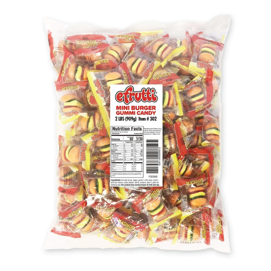 Efrutti Bulk Mini Burger Gummi Candy 2LB