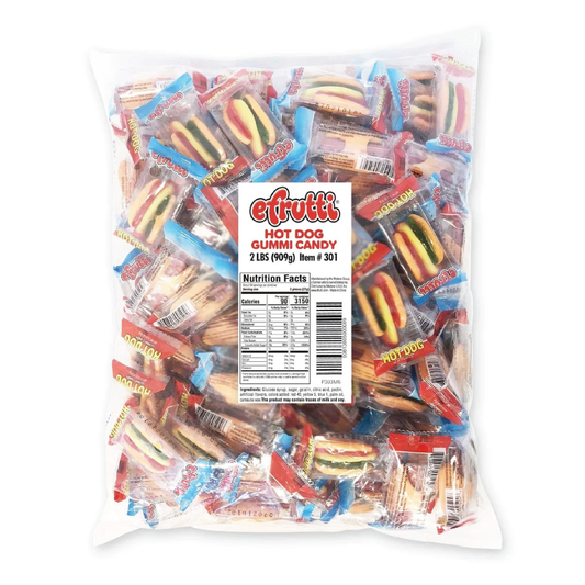 Efrutti Bulk Mini Hot Dog Gummi Candy 2LB