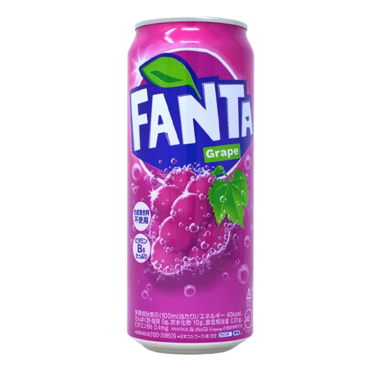 Fanta Grape Flavor Soda Can 500ml (Japan)