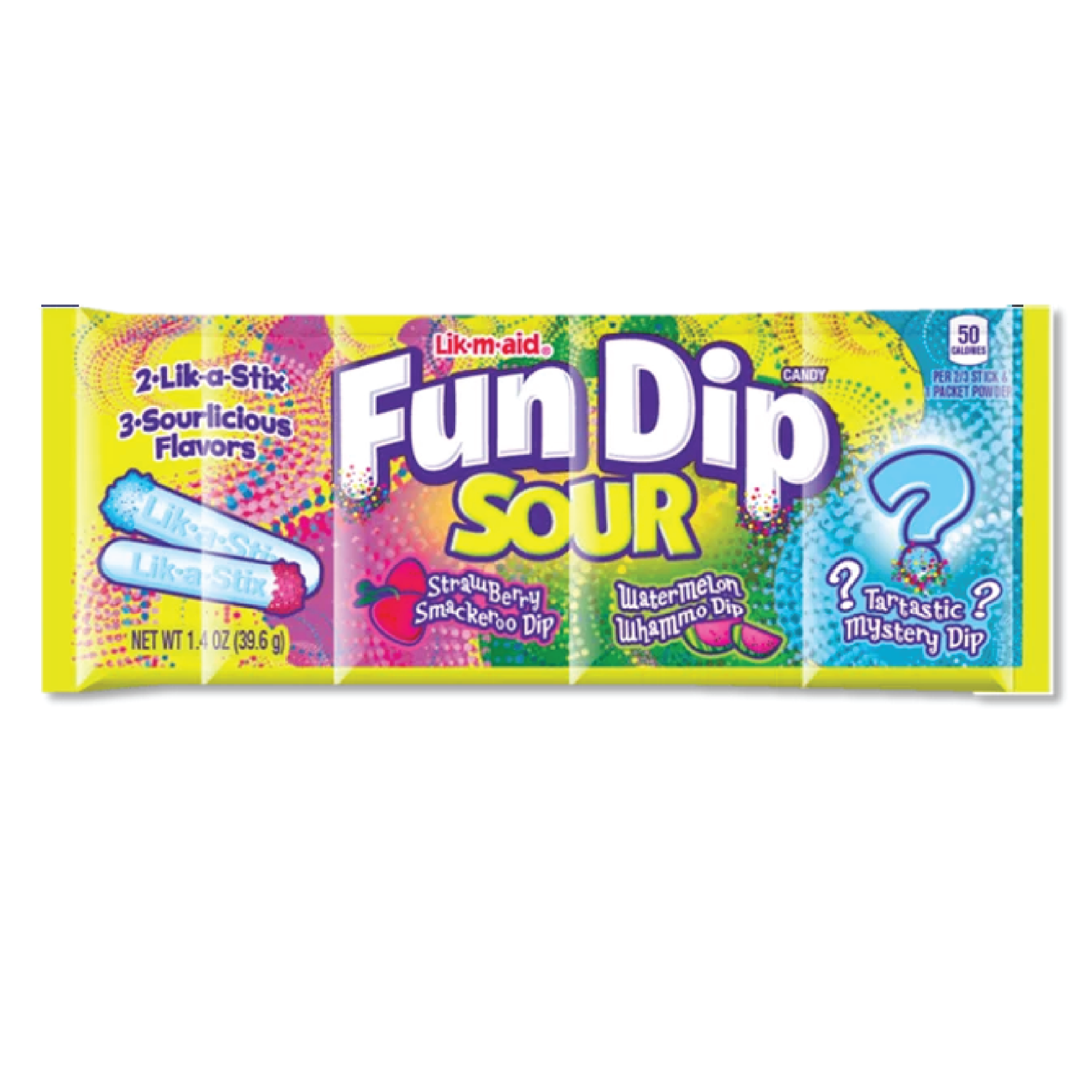 Lik-m-aid Fun Dip Assorted Sour Stix & Powder Candy 1.4oz