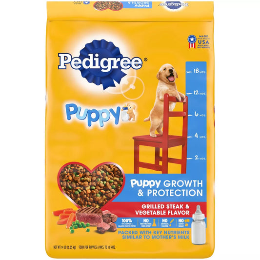 Pedigree Puppy Steak and Veggies Bag 14LB