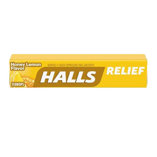 Halls Honey-Lemon Cough Drops 9 Count