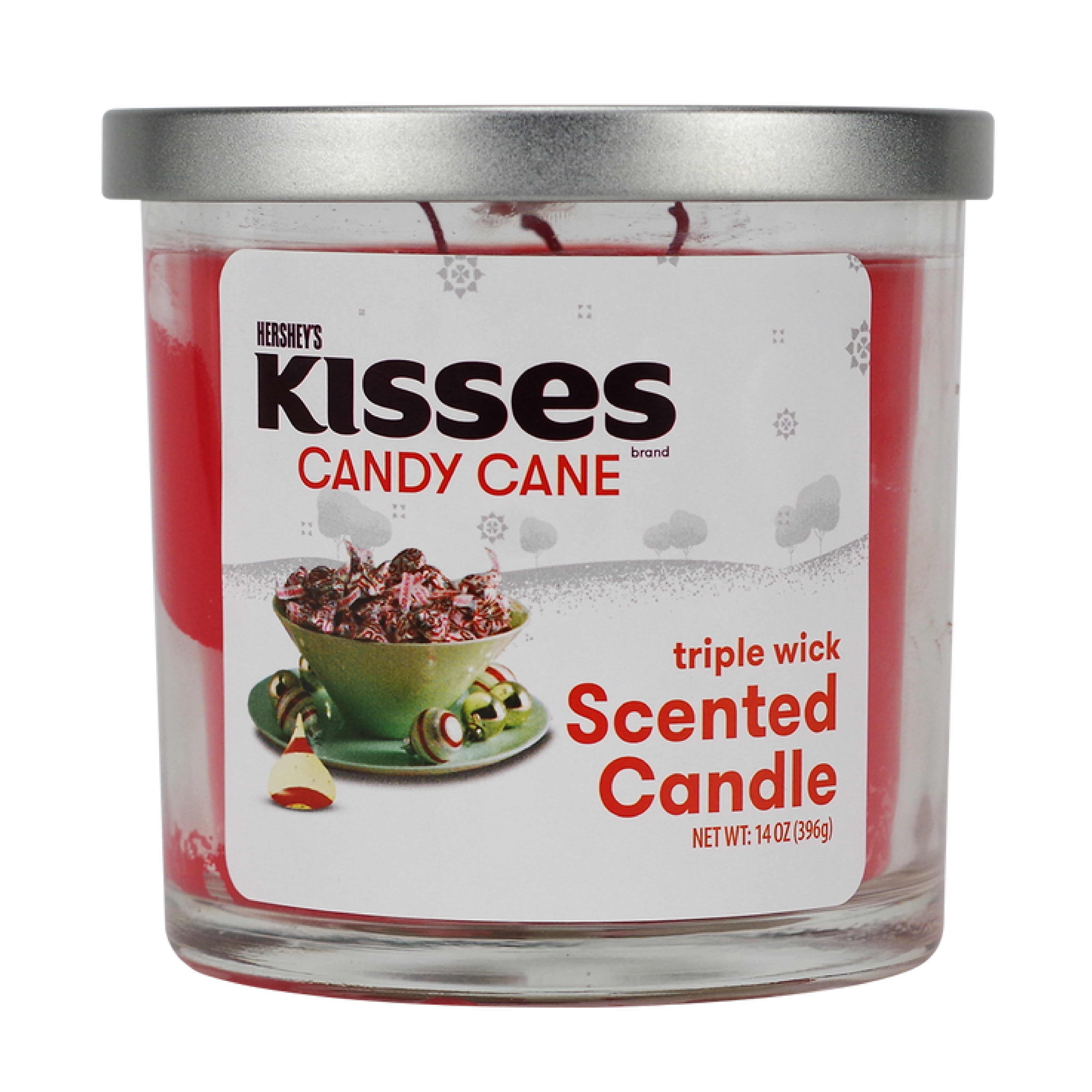 Hershey's Kisses Candy Cane Triple Wick Scented Candle 14oz