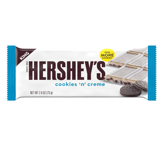 Hershey's Cookies 'N' Creme White Chocolate Bar King Size 2.6oz