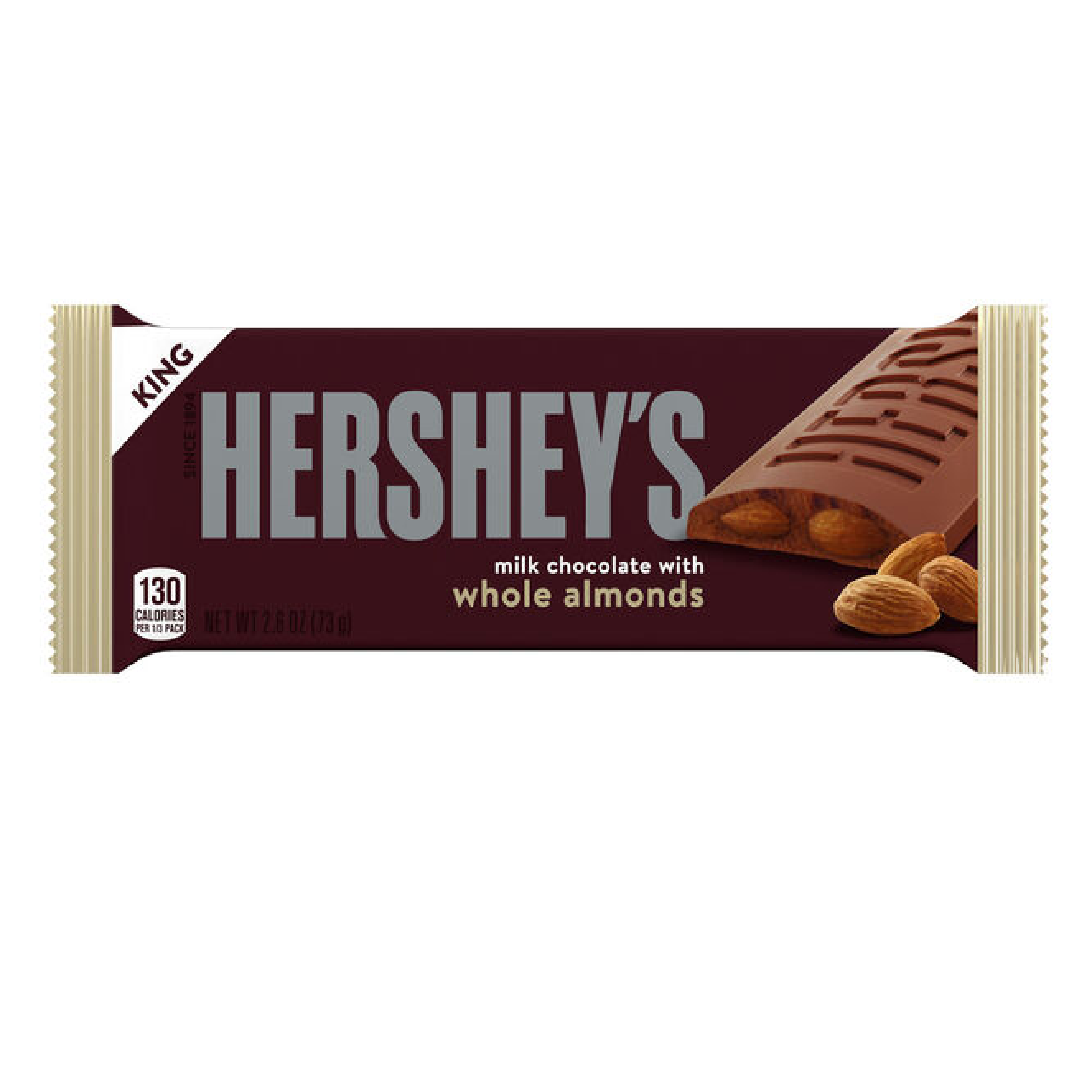 Hershey's Whole Almonds Milk Chocolate Bar King Size 2.6oz