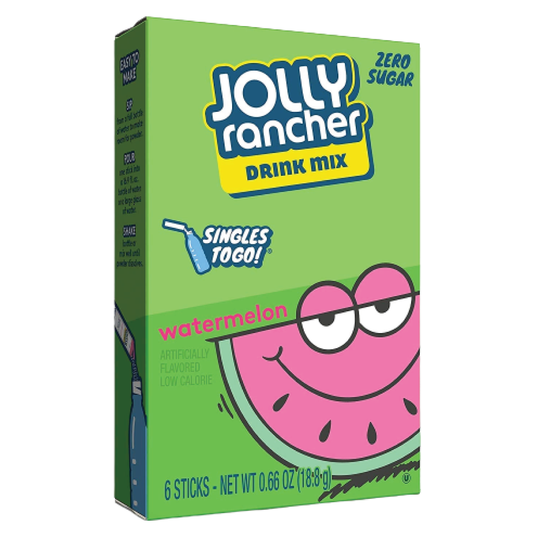 Jolly Rancher Watermelon Singles To Go Drink Mix | 6 Sticks