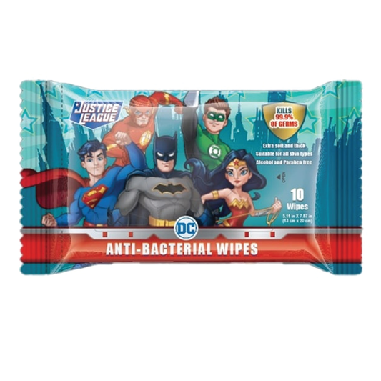 DC Justice League Anti-Bacterial Wipes 10 Count