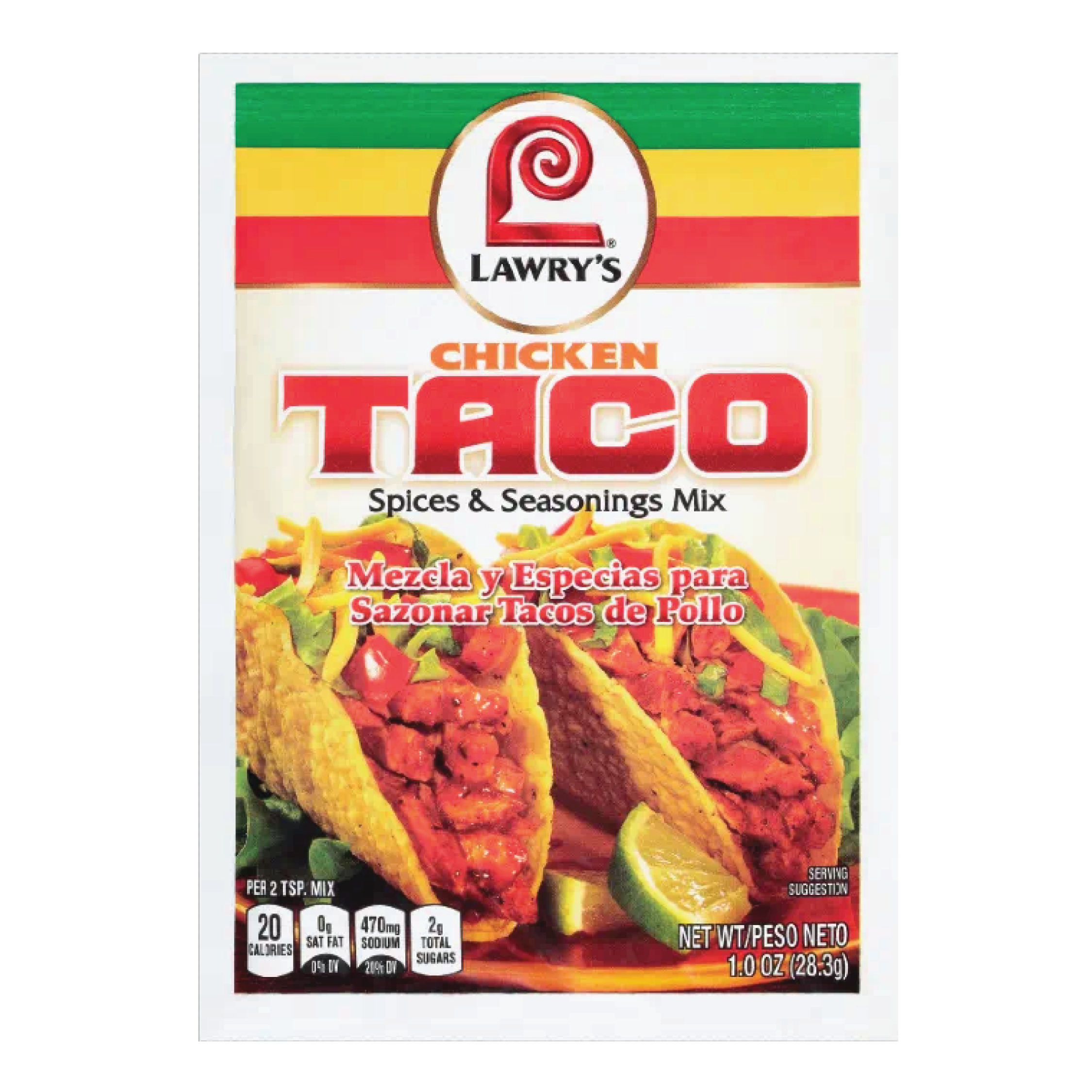 Lawry's Chicken Flavor Taco Spices & Seasoning Mix 1oz
