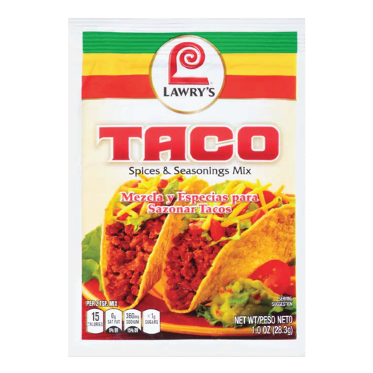 Lawry's Original Taco Spices & Seasoning Mix 1oz