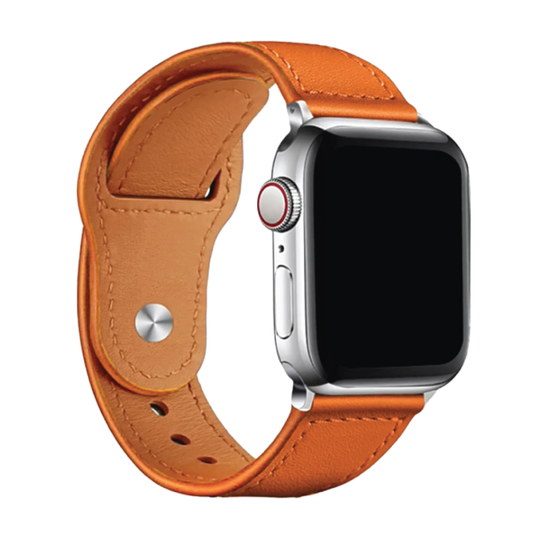 Apple Watch Orange Leather Band Straps  Size | 42/44/45MM