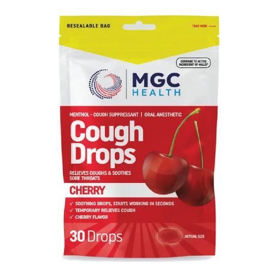 MSG Health Cherry Cough Drops 30 Count