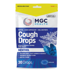 MSG Health Menthol Cough Drops 30 Count