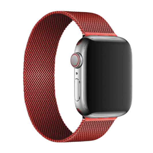 Apple Watch Red Milanese Band Straps  Size | 42/44/45/49MM