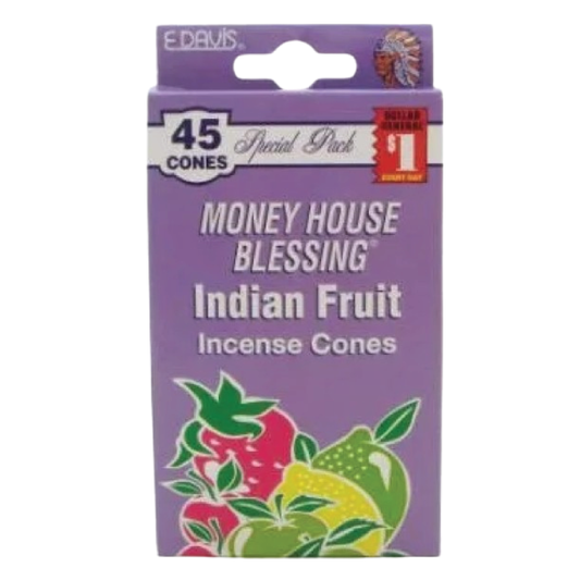 Money House Blessing Indian Fruit Incense Cones | 45 Count