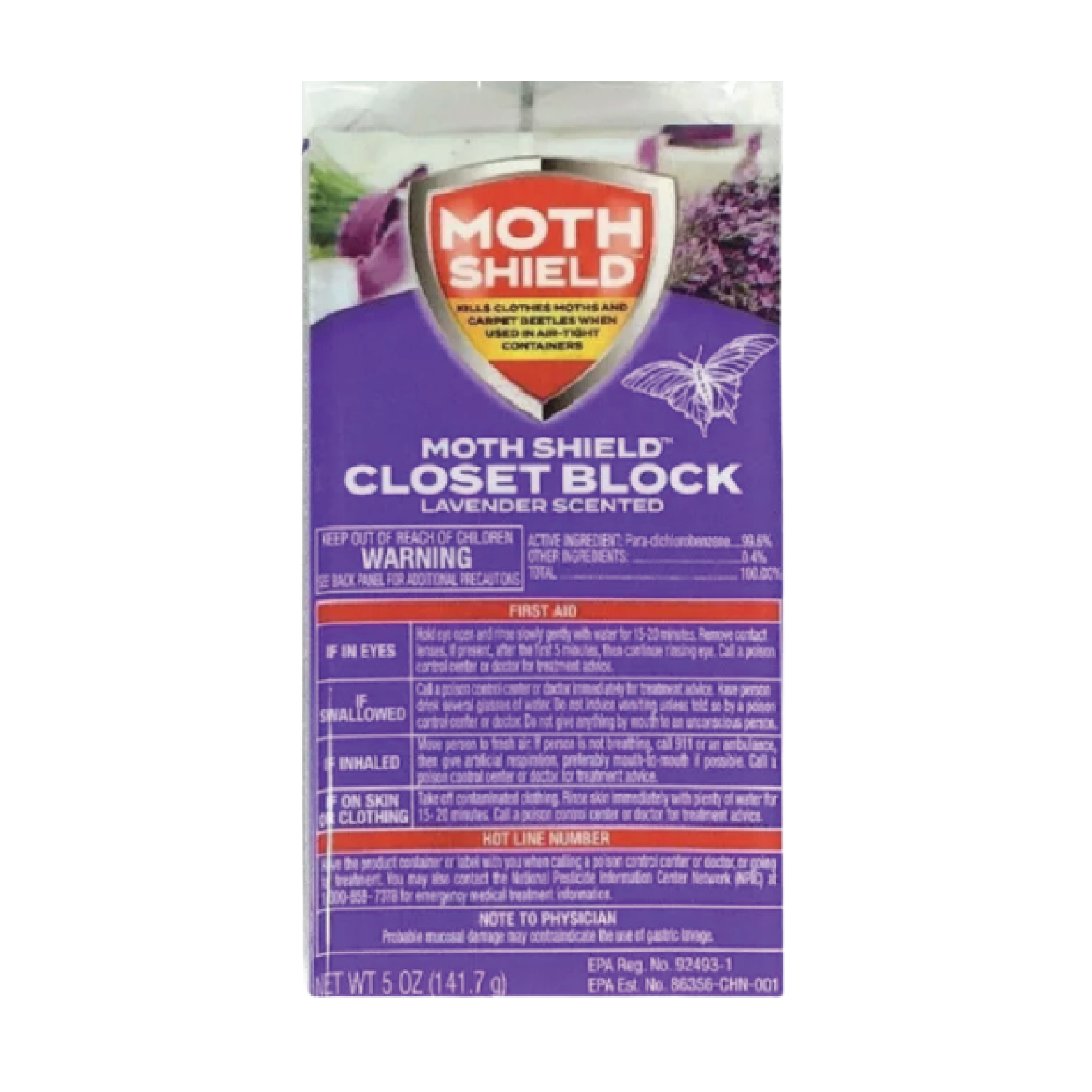 Moth Shield Lavender Scented Closet Block 5oz