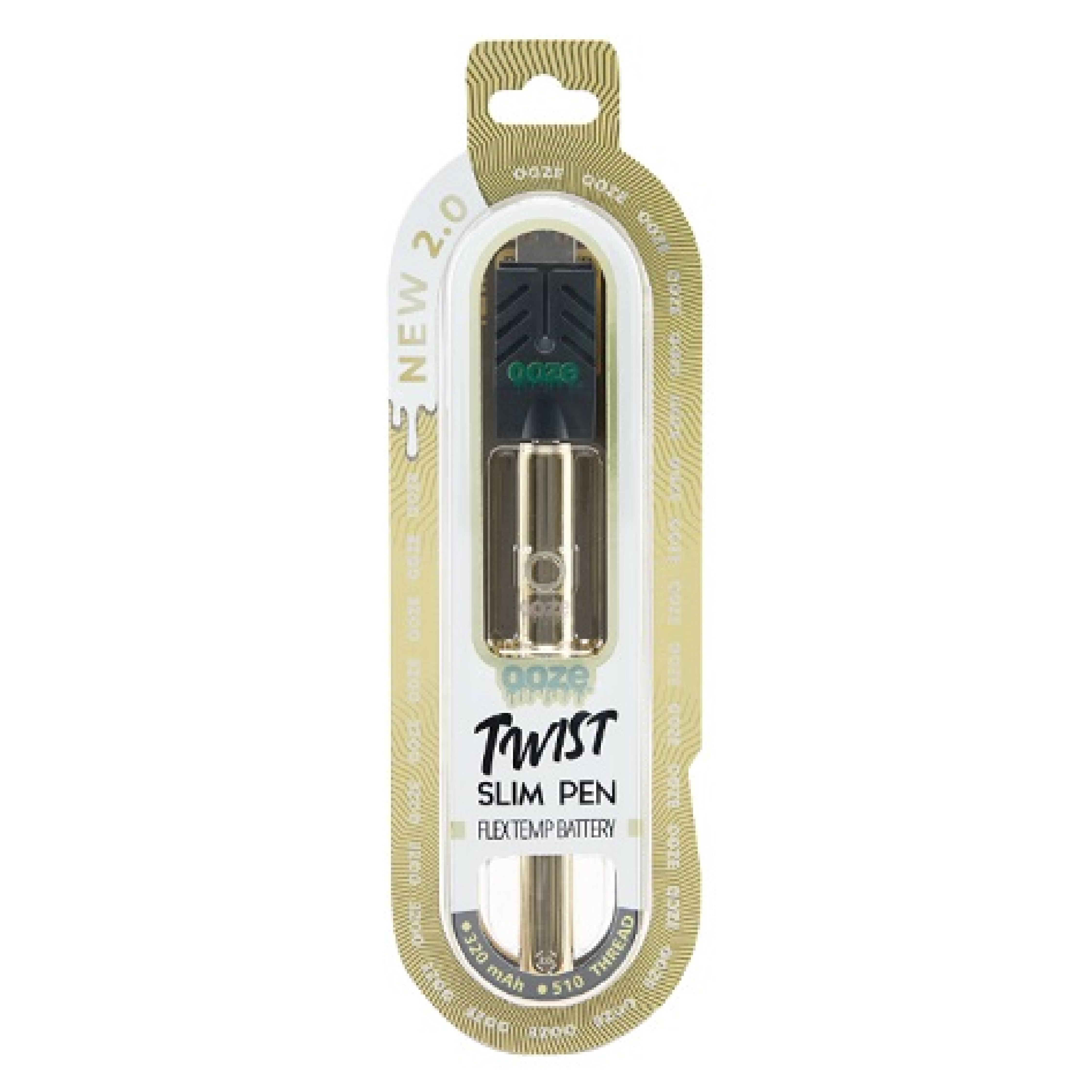 OOZE Twist Slim 2.0 Gold Battery & Charger Kit 320mAH