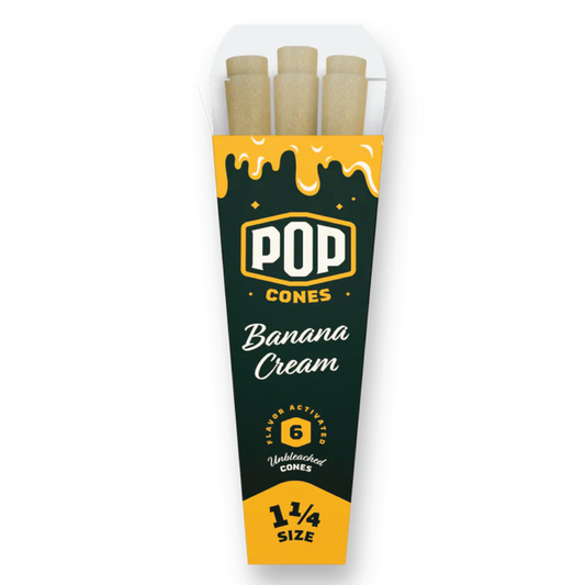 Pop Banana Cream Unbleached Cones King & 1 1/4 Size