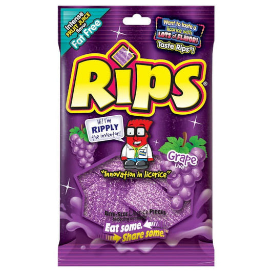 Rips Bites Grape 4oz Peg Bag