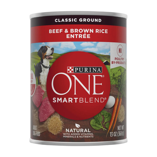 Purina One Classic Ground Beef & Brown Rice Entree 13oz