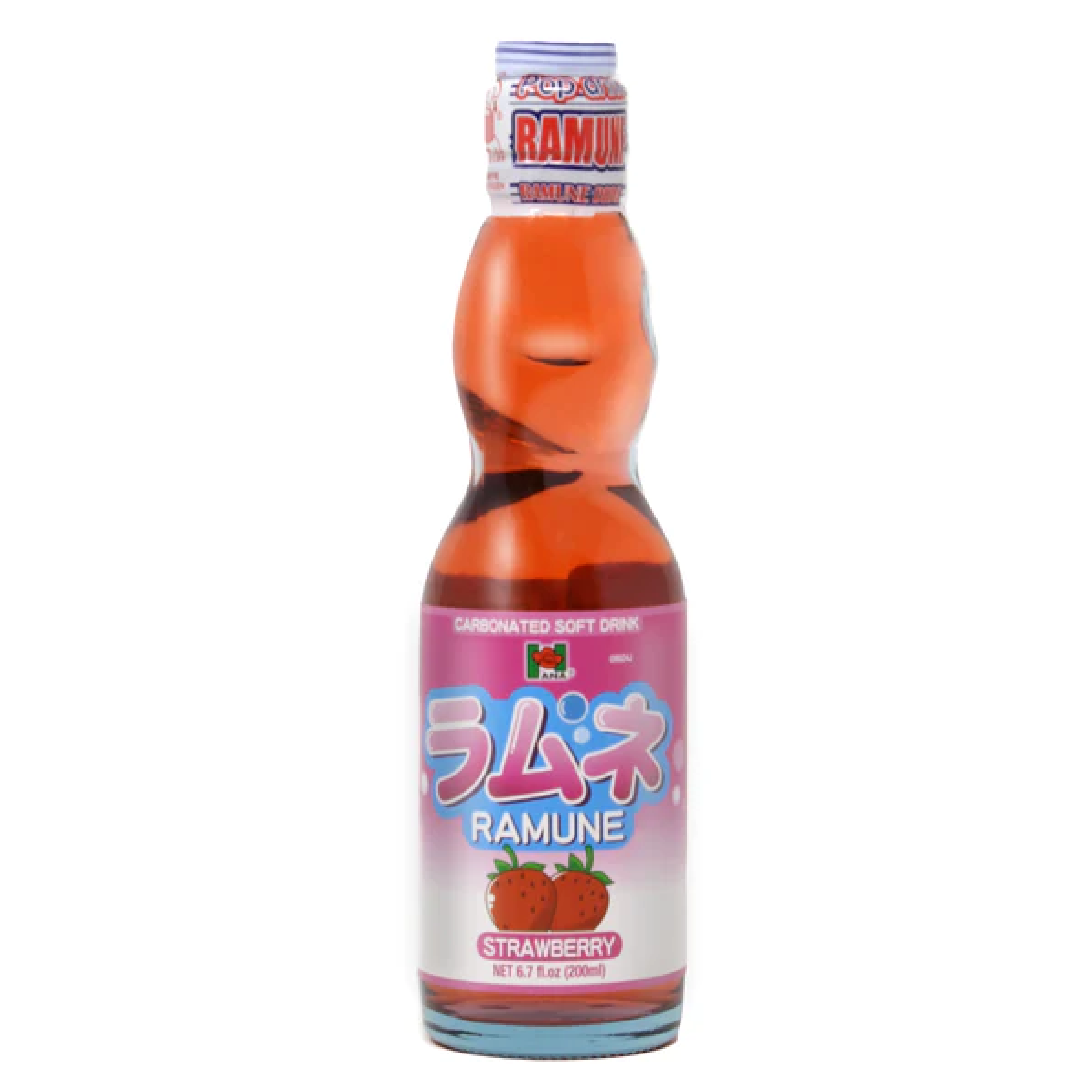 Hana Ramune Strawberry Carbonated Soft Drink 200ml (Japan)