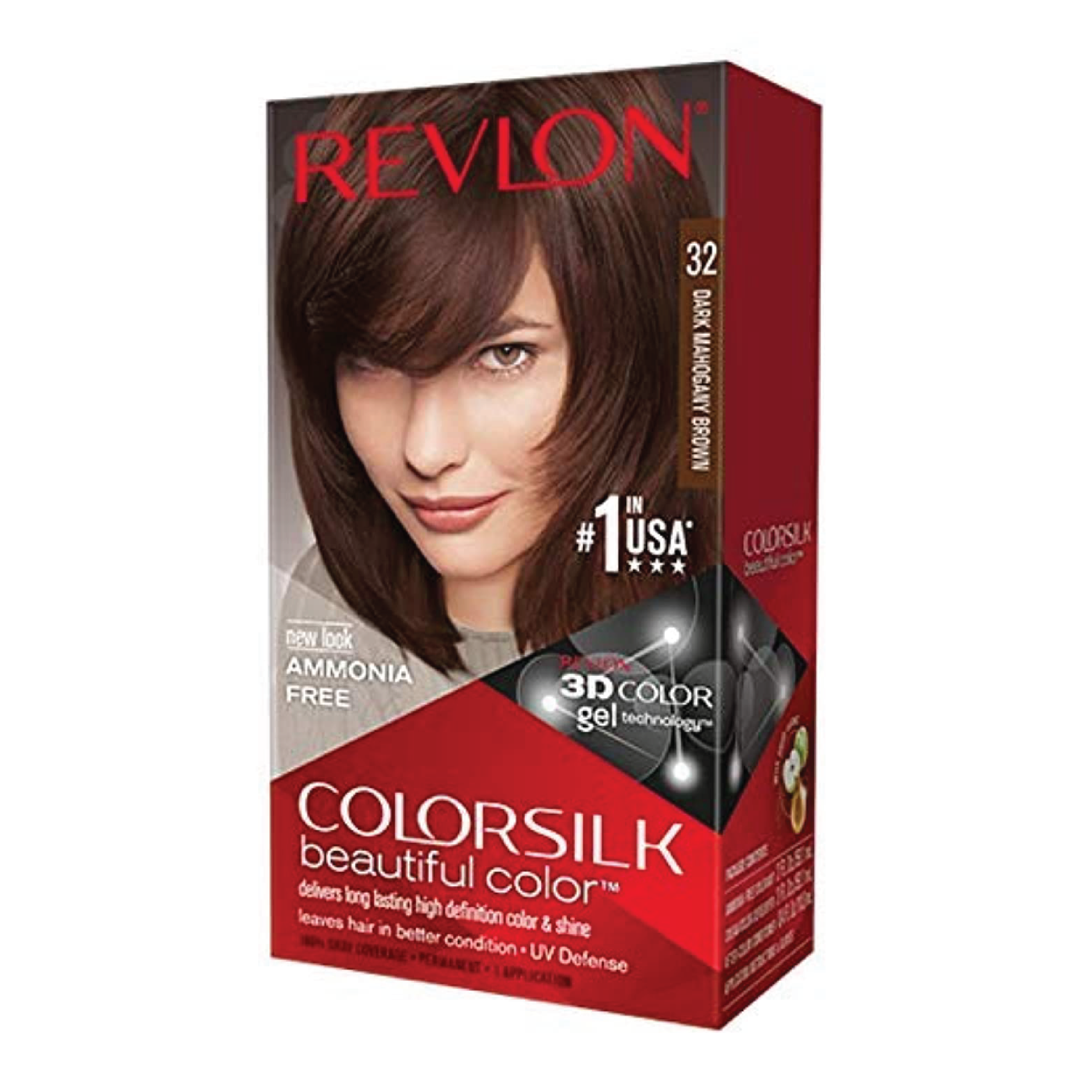 Revlon Dark Mahogany Brown Permanent Colorsilk Beautiful Color Hair Dye #32