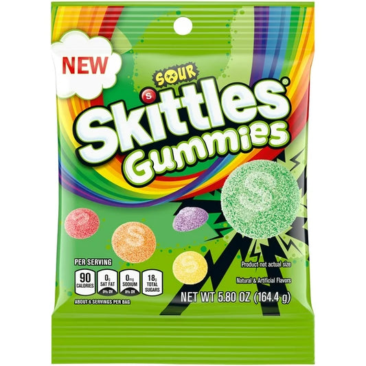 Skittles Sour Gummies Peg Bag 5.8oz