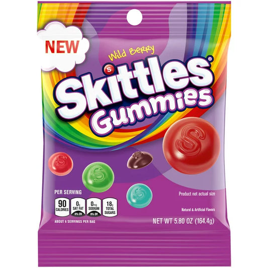 Skittles Gummies Wild Berry Peg Bag 5.8oz