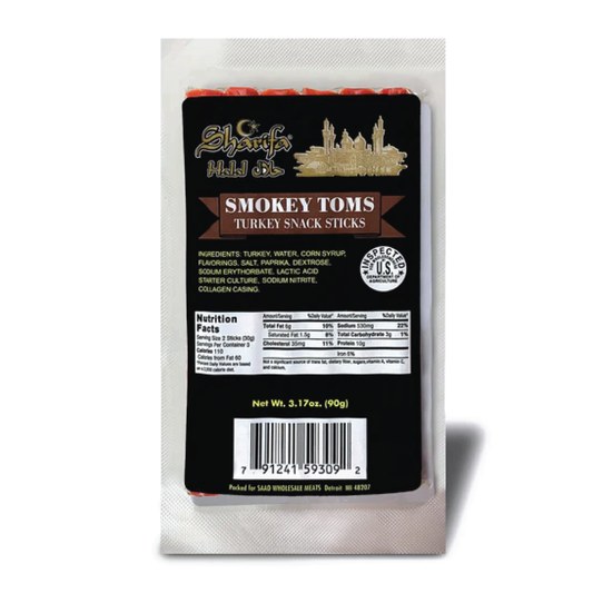 Sharifa Halal Smokey Toms Turkey Snack Sticks 3.17oz