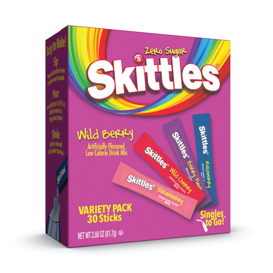 Skittles Singles To Go Wild Berry Variety Pack Drink Mix 30ct