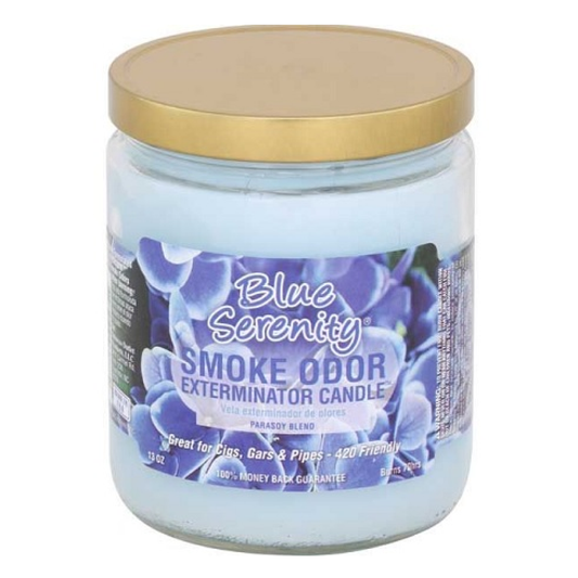 Smoke Odor Blue Serenity Candle 13oz