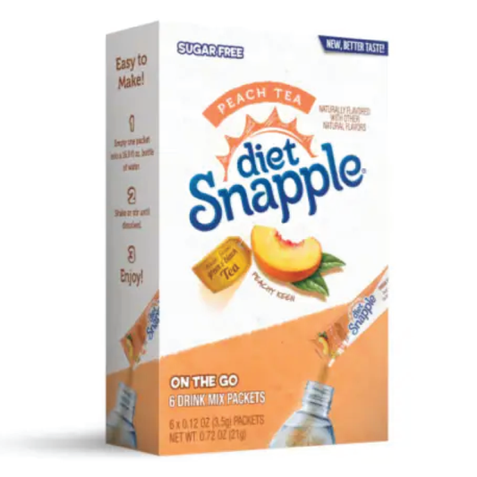 Diet Snapple Singles To Go Peach Tea Drink Mix 6ct