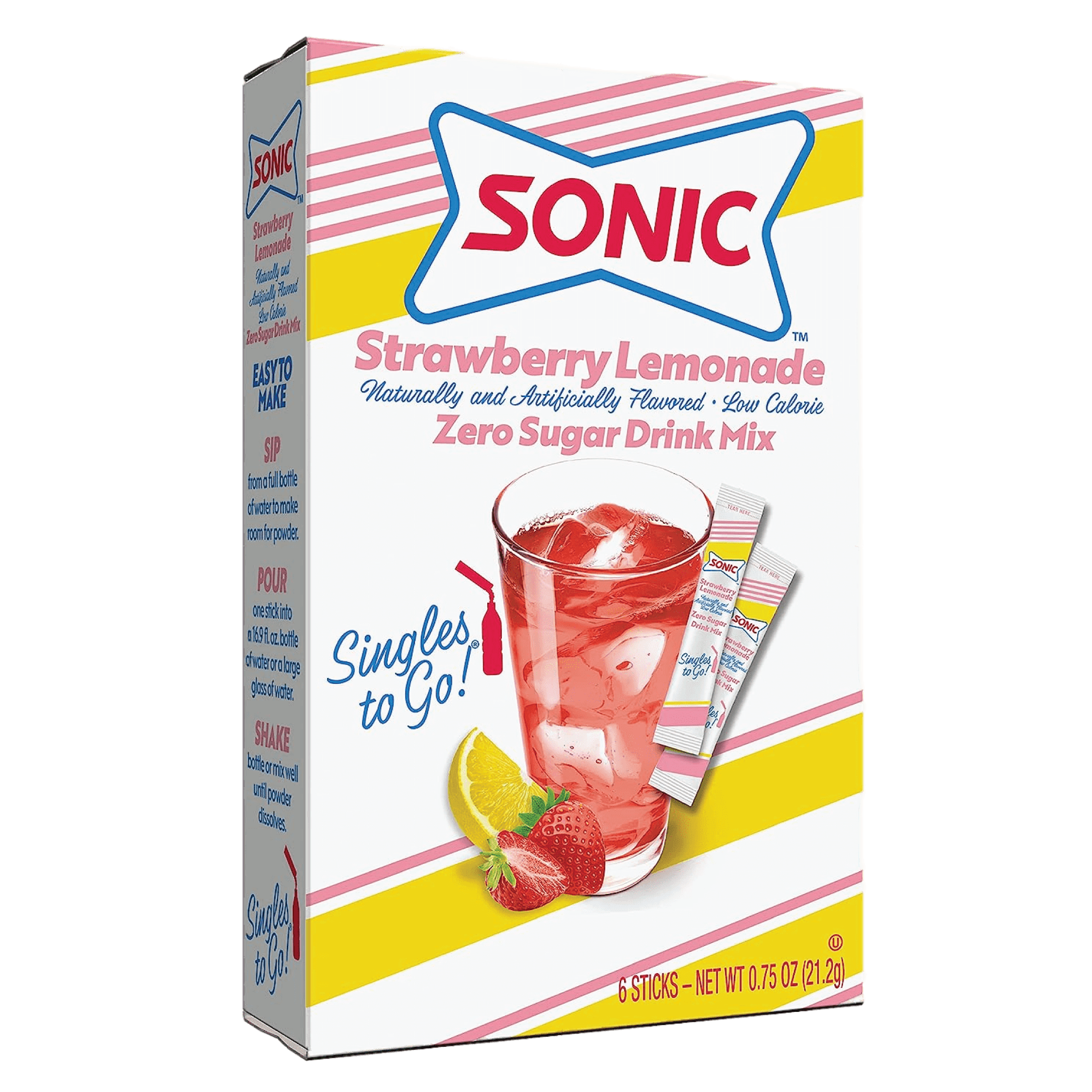 Sonic Strawberry Lemonade Singles To Go Drink Mix | 6 Sticks