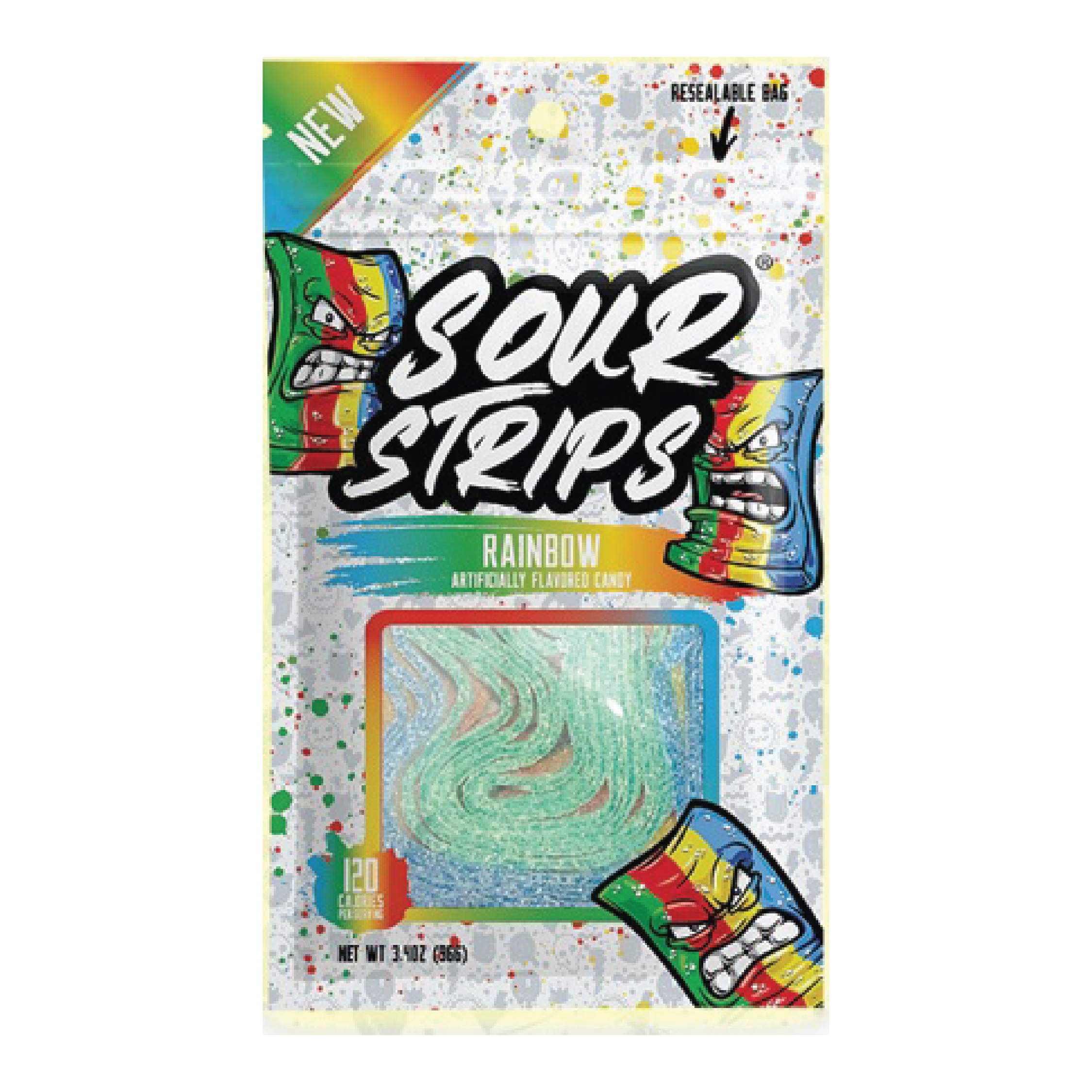 Sour Strips Rainbow Candy 3.4oz