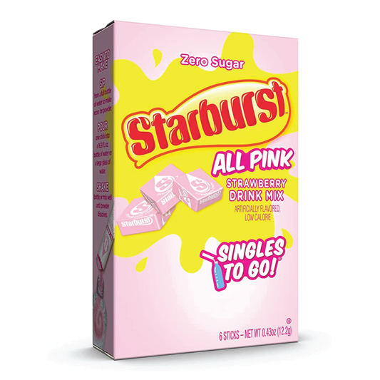 Starburst All Pink Strawberry Singles To Go Drink Mix | 6 Sticks