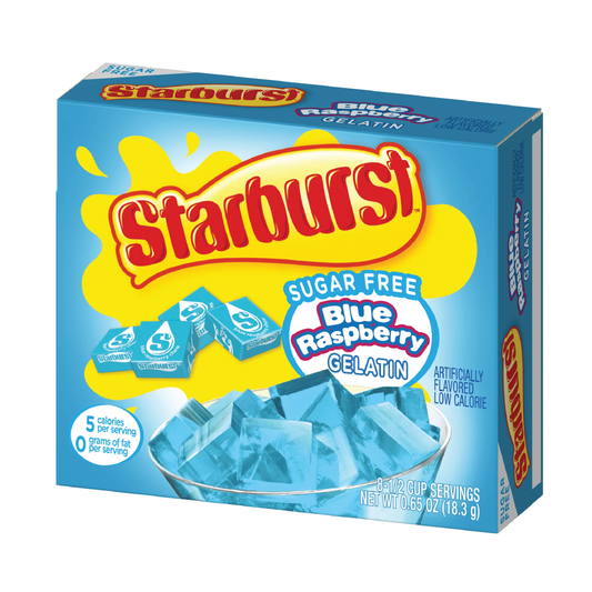 Starburst Blue Raspberry Flavored Sugar Free Gelatin .69oz