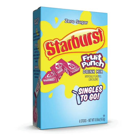Starburst Fruit Punch Singles To Go Drink Mix | 6 Sticks
