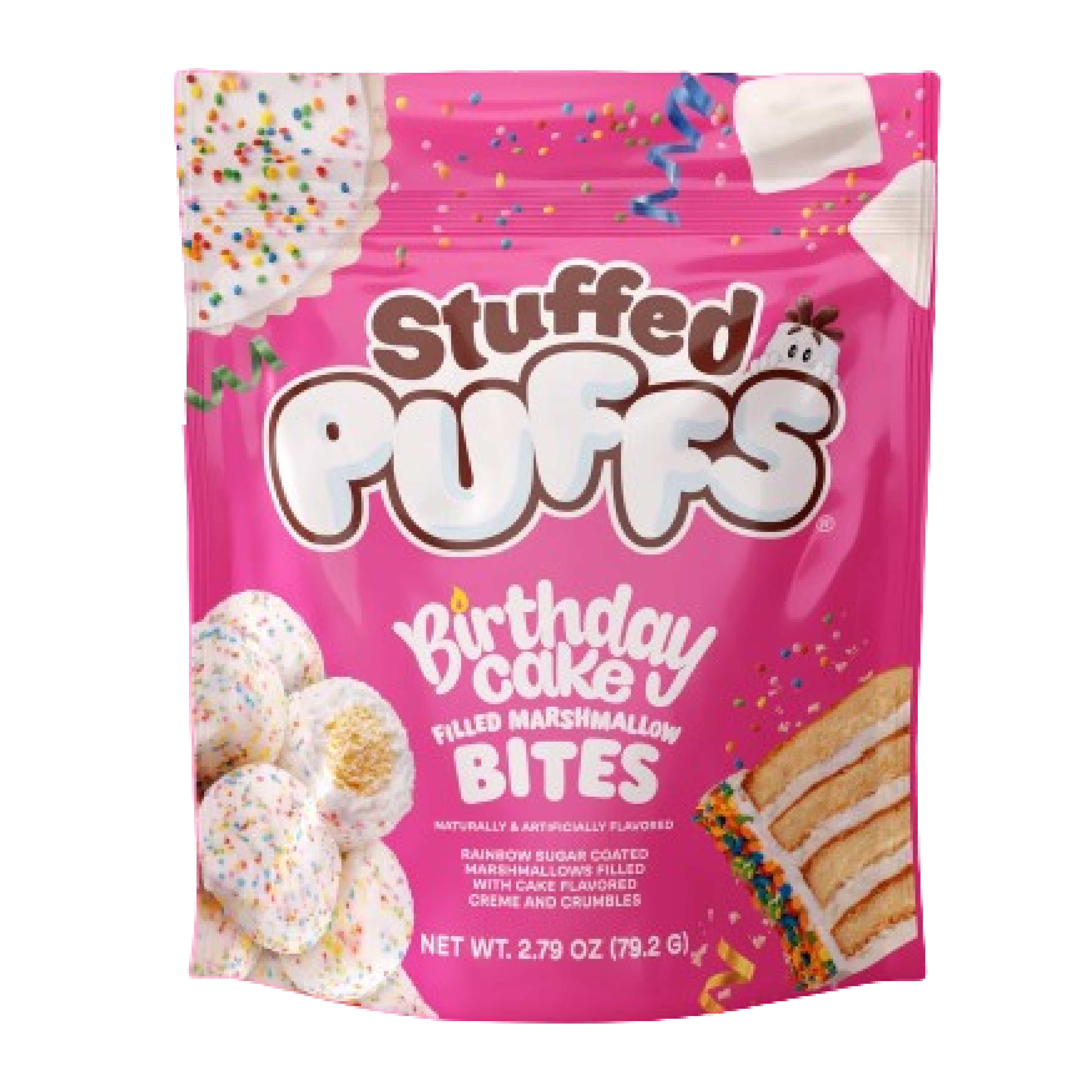 Stuffed Puffs Birthday Cake Filled Marshmallow Bites 2.8oz