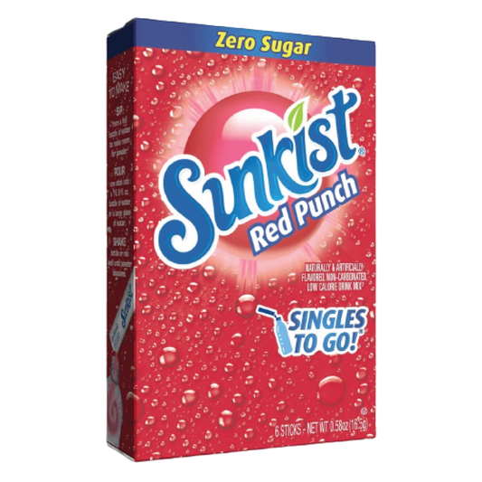 Sunkist Red Punch Singles To Go Drink Mix | 6 Sticks
