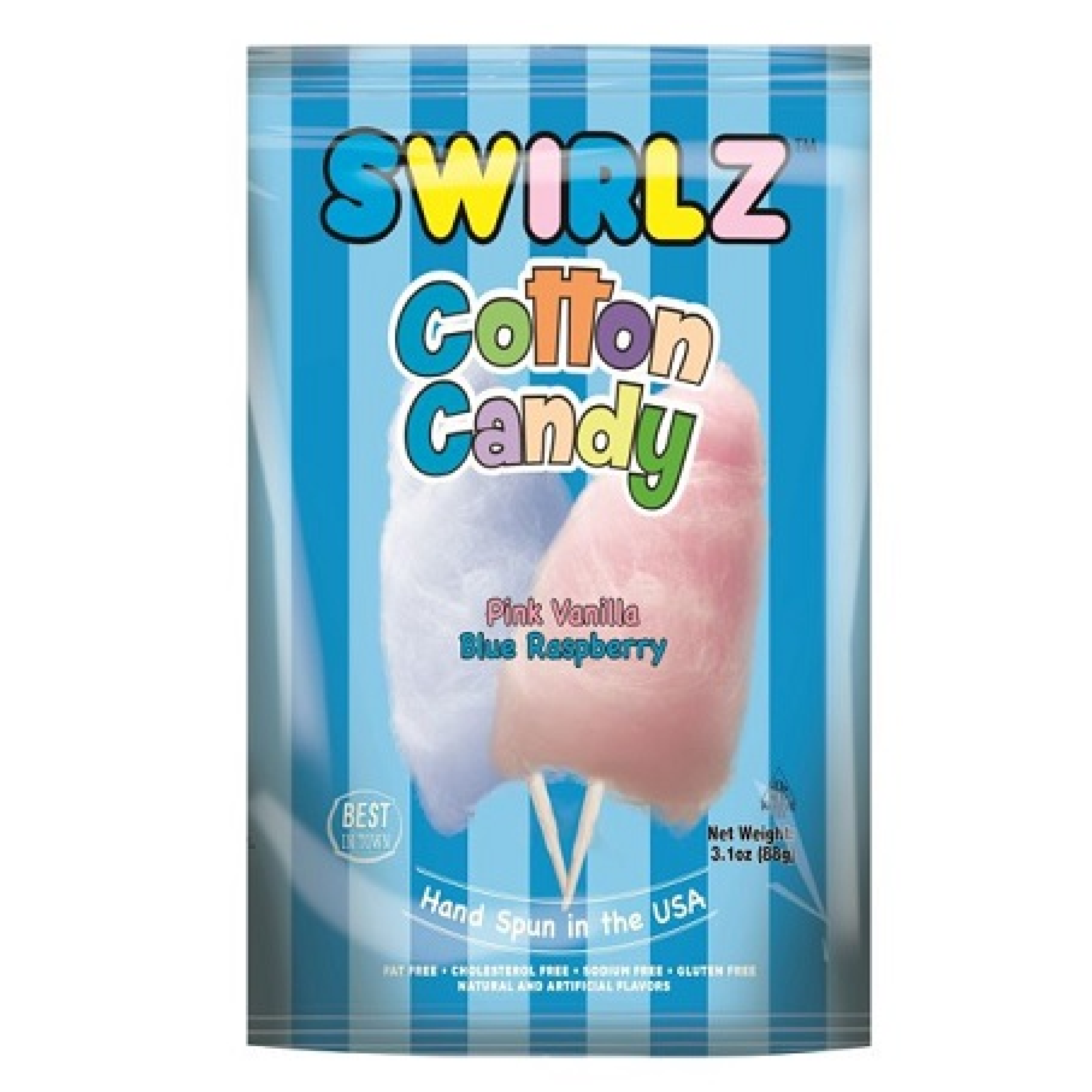 Swirlz Pink Vanilla & Blue Raspberry Cotton Candy 3.1oz
