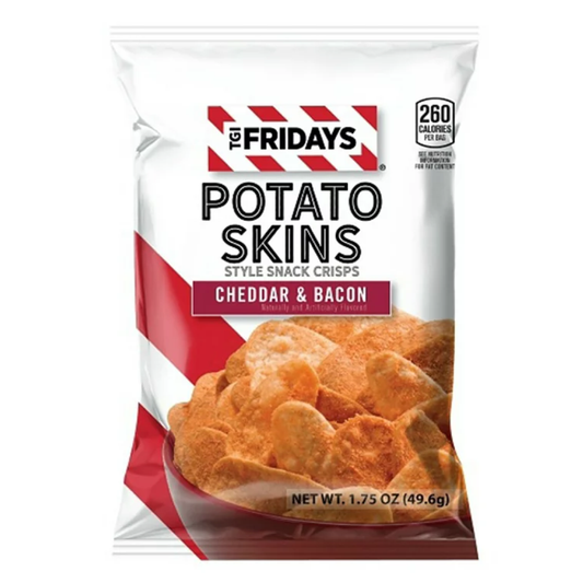 T.G.I. Fridays Cheddar & Bacon Potato Skins Snack Crisps 1.75oz