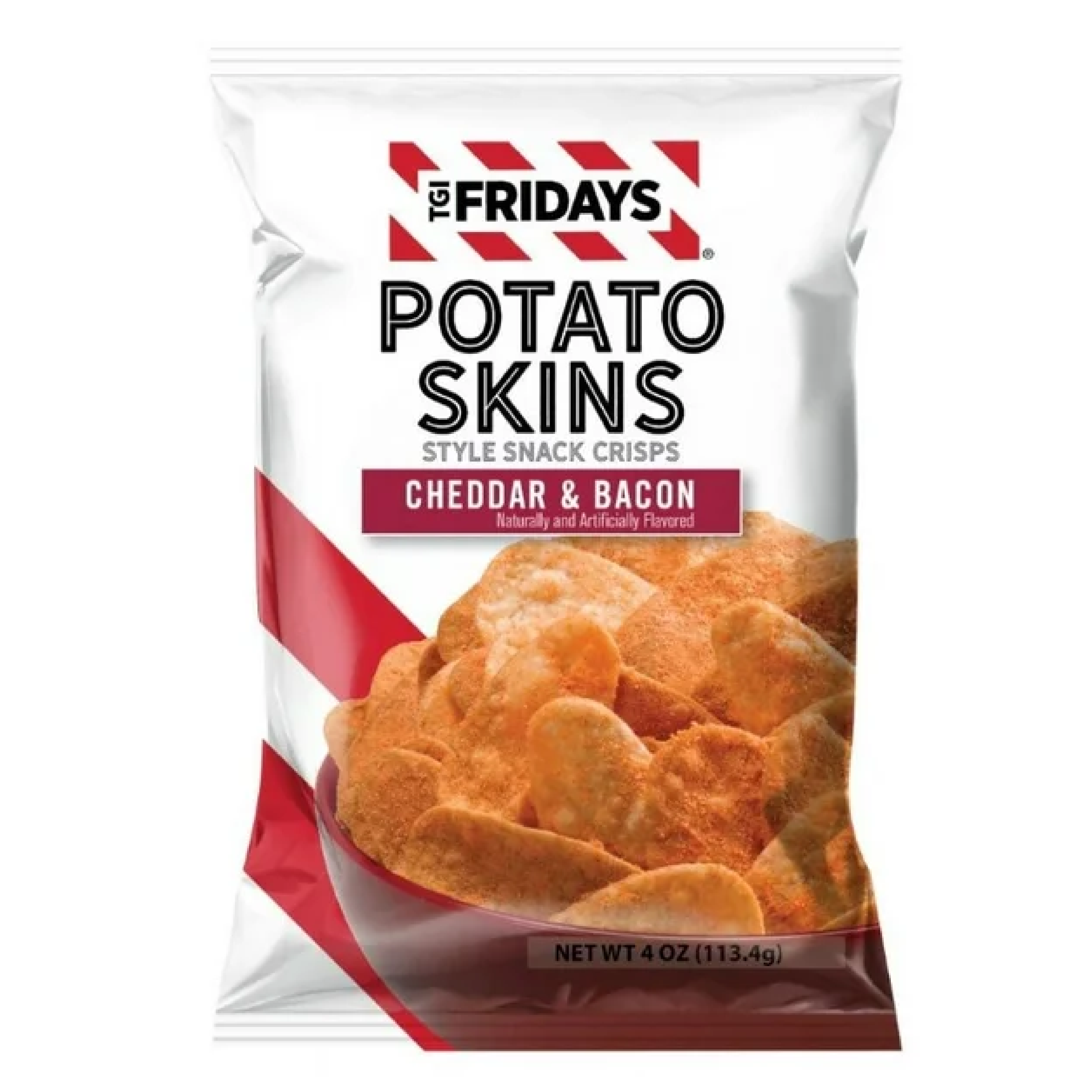 T.G.I. Fridays Cheddar & Bacon Potato Skins Snack Crisps 4oz