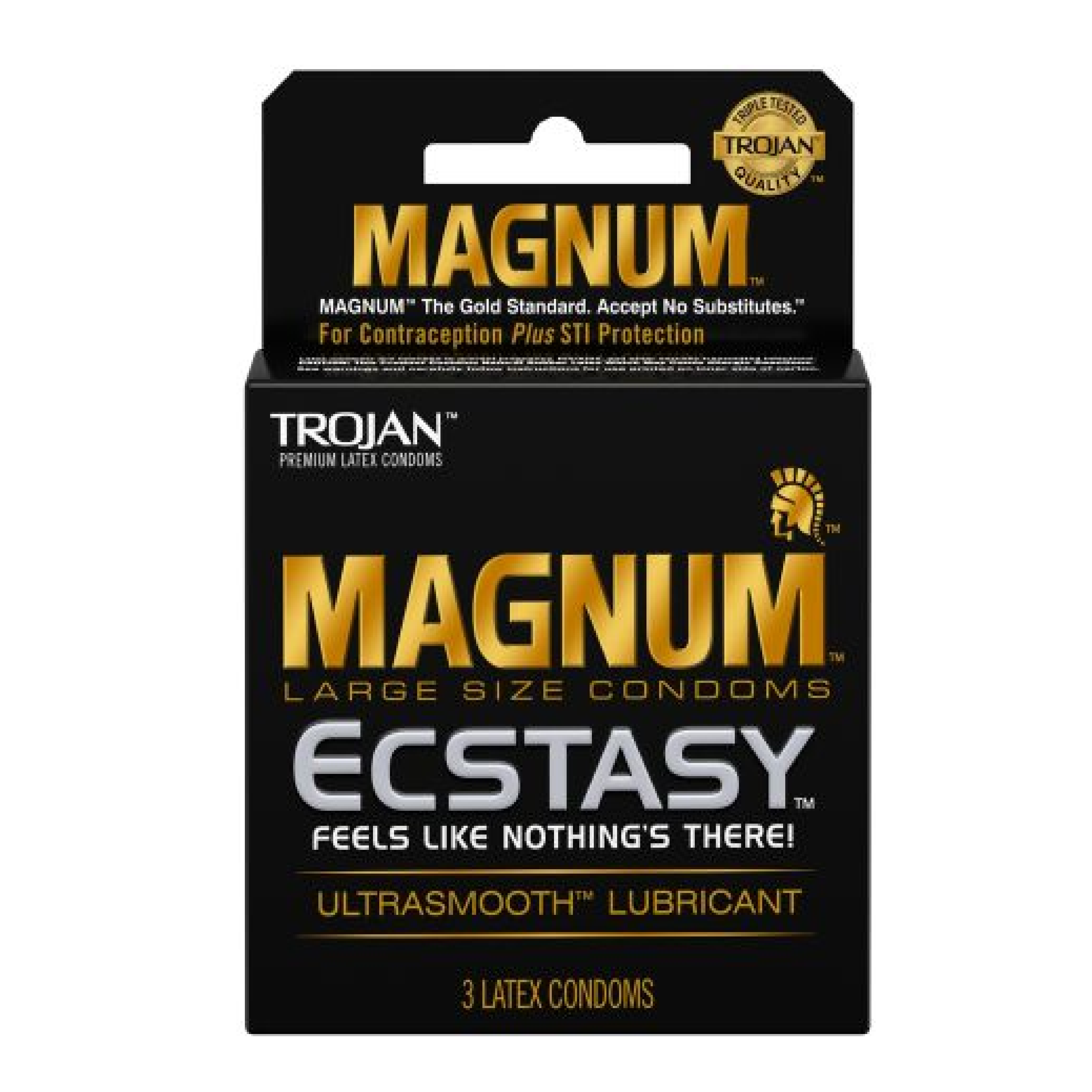 Trojan Magnum Ecstasy Large Lubricated Latex Condoms 3 Pack