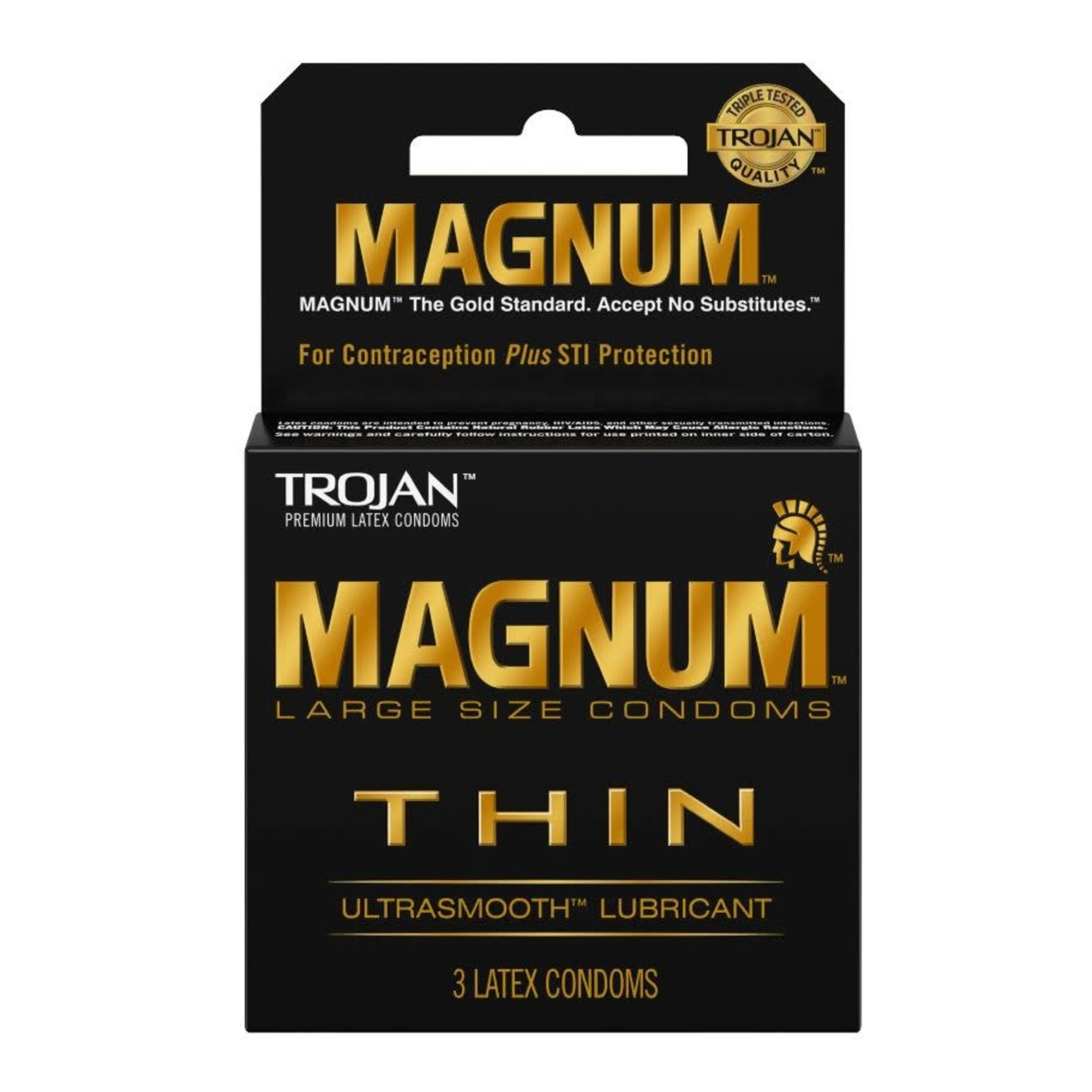 Trojan Magnum Ultra Thin Large Lubricated Latex Condoms 3 Pack