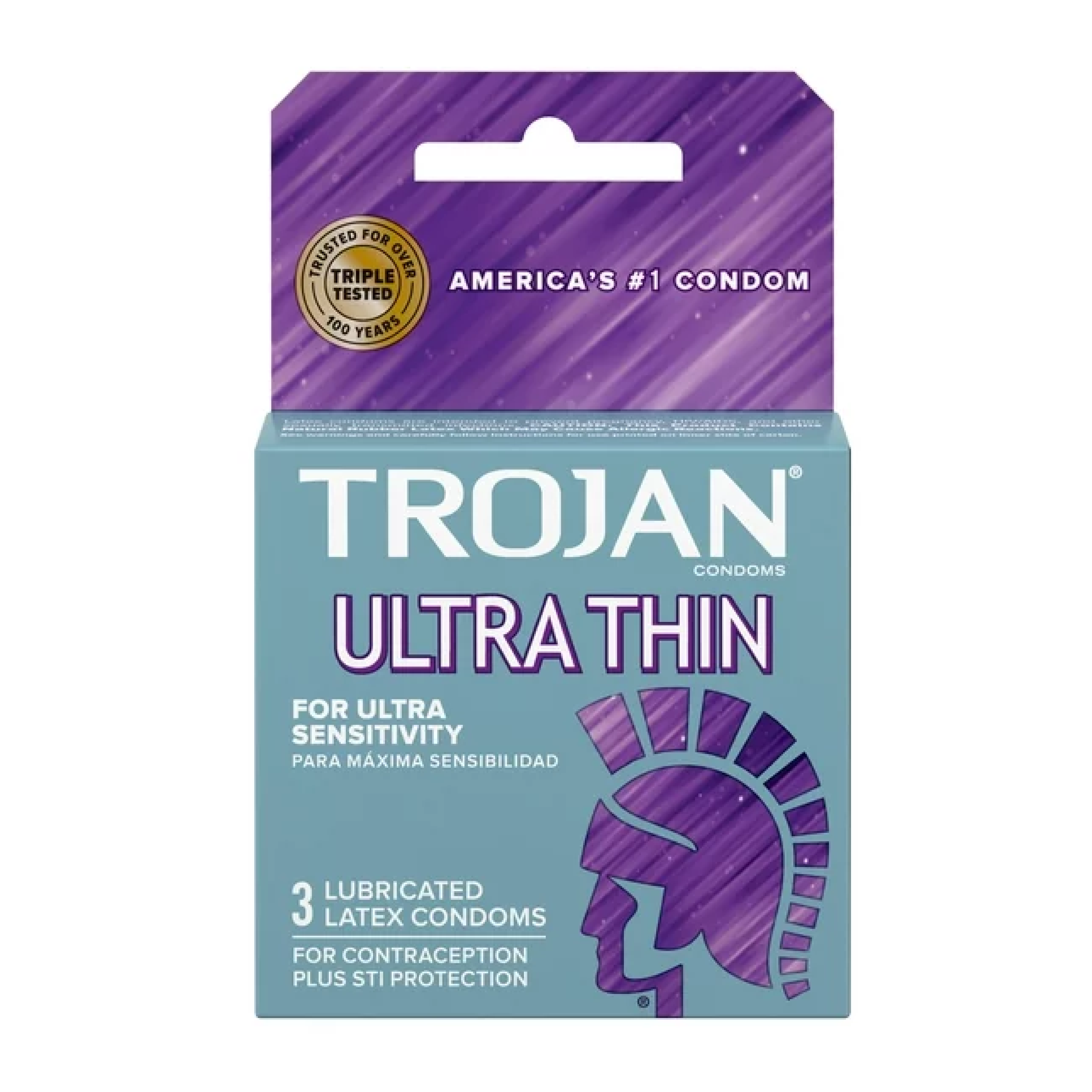 Trojan Ultra Thin Lubricated Latex Condoms 3 Pack