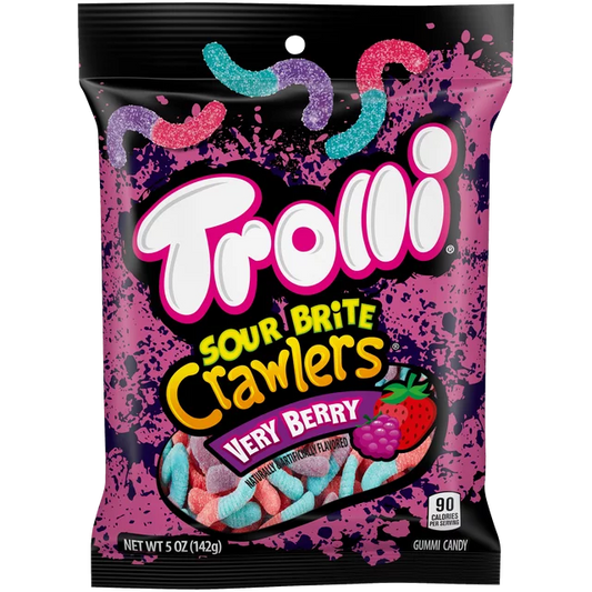 Trolli Sour Brite Crawlers Very Berry Peg Bag 5oz