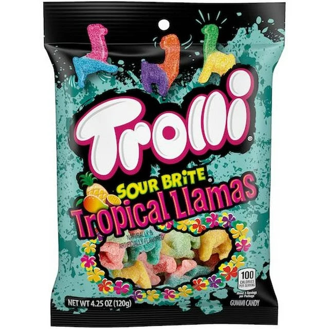 Trolli Sour Brite Tropical Llamas Peg Bag 4.25oz